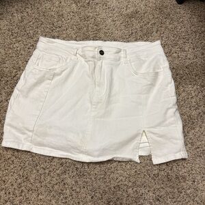 Women's White Denim Skort